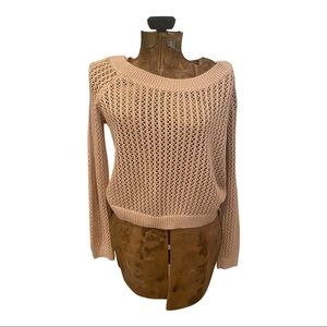 FOREVER 21 TAN OPEN KNIT TOP